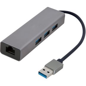 Gembird USB type-AM Gigabit netwerkadapter met ingebouwde USB 3.0 hub