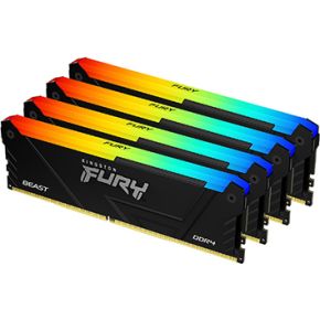 Kingston Technology FURY Beast RGB geheugenmodule 128 GB 4 x 32 GB DDR4 3600 MHz