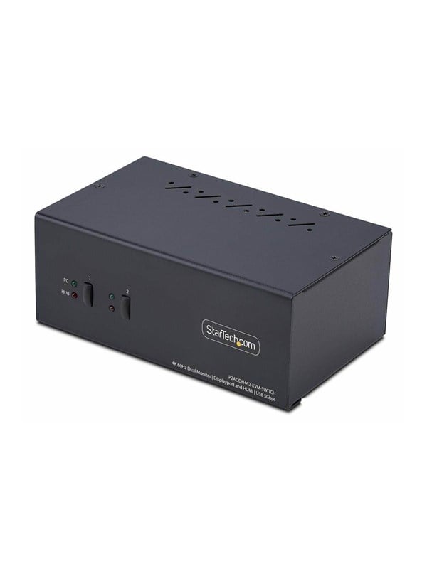 StarTech.com 2-Port Dual-Monitor DisplayPort en HDMI KVM Switch 4K 60Hz - KVM / audio / USB switch - 2 ports - TAA Compliant