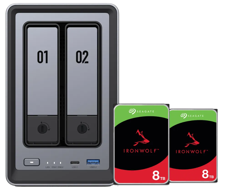 Ugreen NASync DXP2800, Seagate Ironwolf 8TB Duo Pack