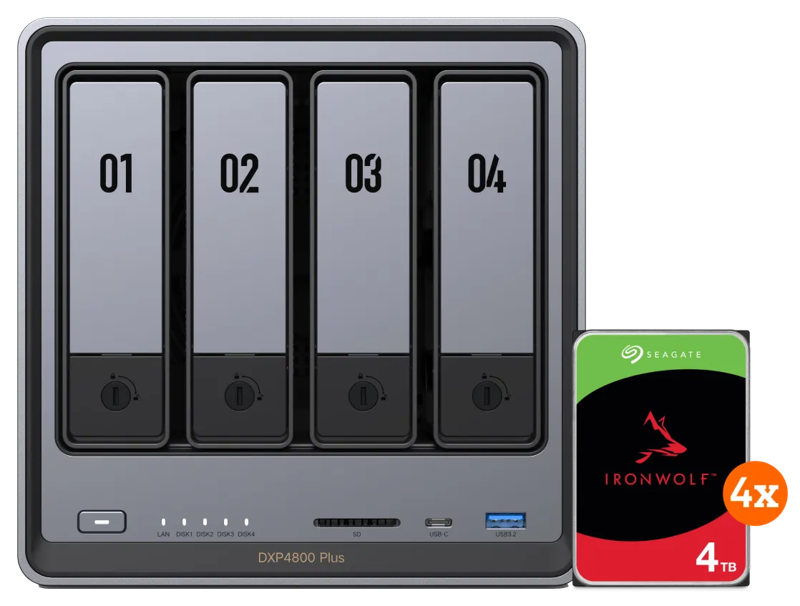Ugreen NASync DXP4800 Plus + Seagate Ironwolf 4TB 4-Pack