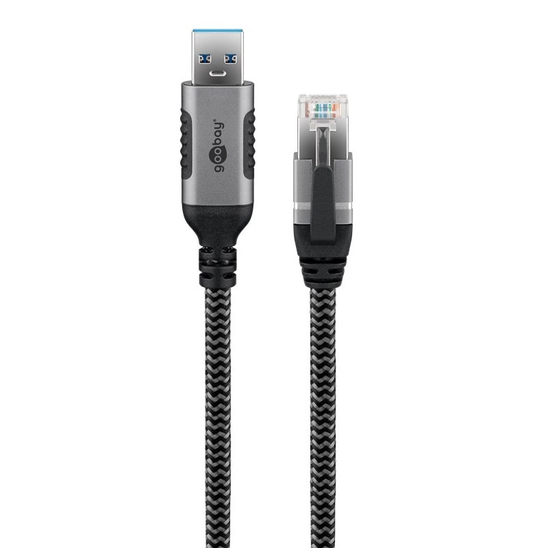 Goobay USB-A naar RJ45 LAN kabel | USB3.0 | CAT6 | zwart | 1,5 meter