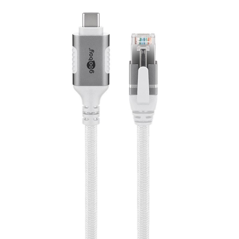 Goobay USB-C naar RJ45 LAN kabel | USB3.0 | CAT6 | wit | 3 meter