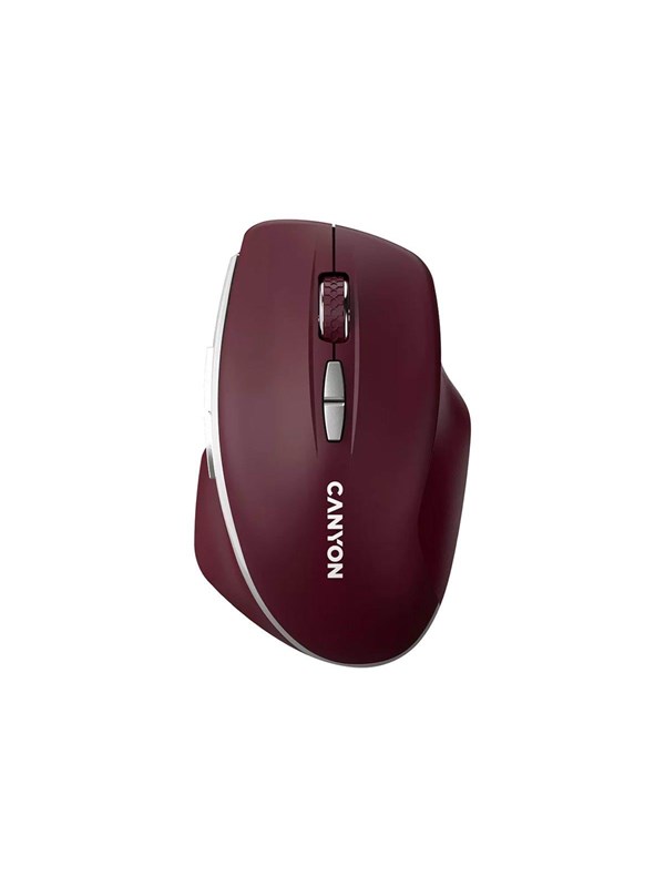Canyon MW-21 - mouse - with Blue LED sensor - 2.4 GHz - burgundy red - Muis - Optisch - 7 knoppen - Rood
