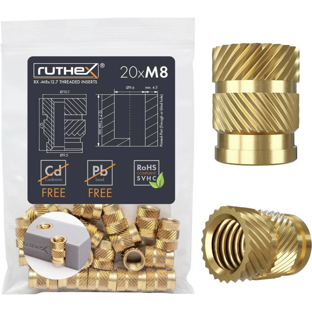 Ruthex Schroefdraadinzet RX-M8x12.7 GE-M8x127-001