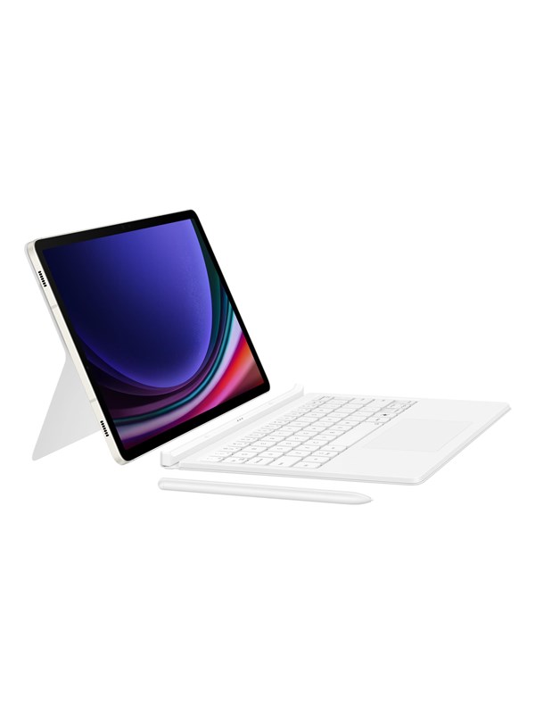 Samsung Galaxy Tab S10 FE / Tab S9 FE / Tab S9 - Book Cover Keyboard - White (English) - Keyboard and folio case - Wit