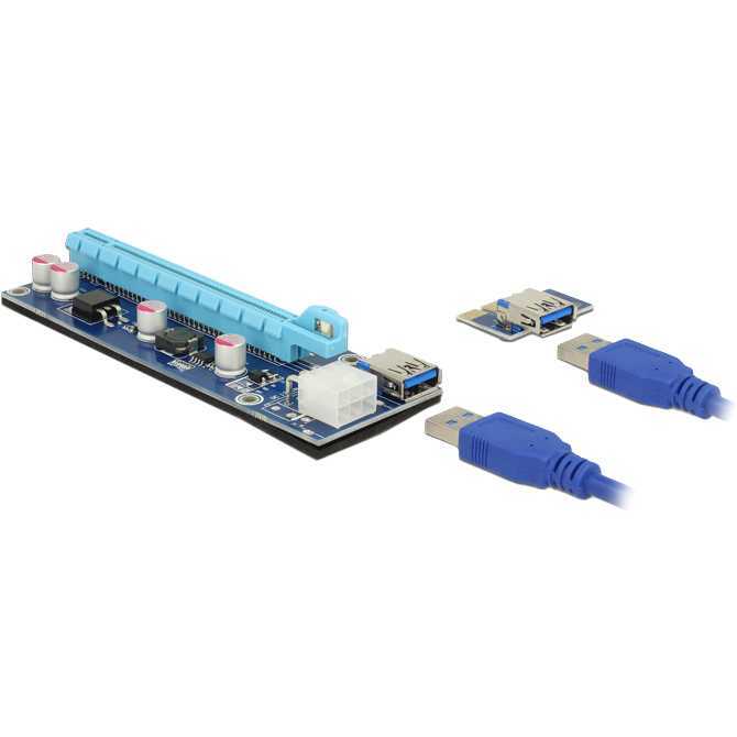 DeLOCK Riser Card PCI Express x1 > x16 met USB-kabel Riser card