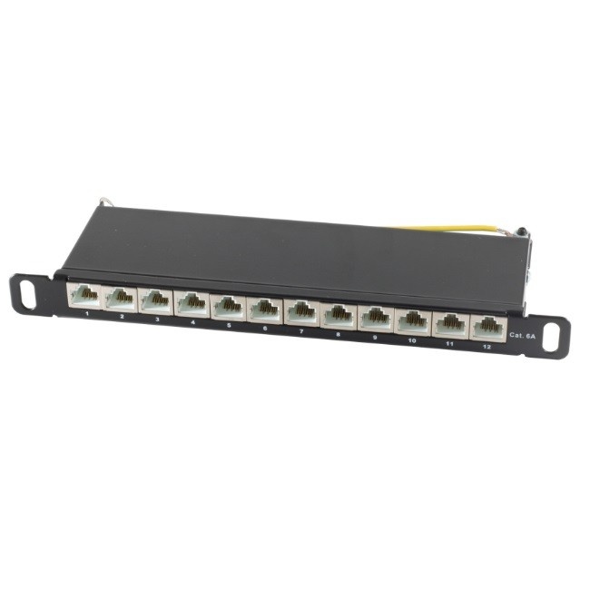 S-Impuls 10 inch patch panel | 12x RJ45 | CAT6a | STP | 0,5U | zwart