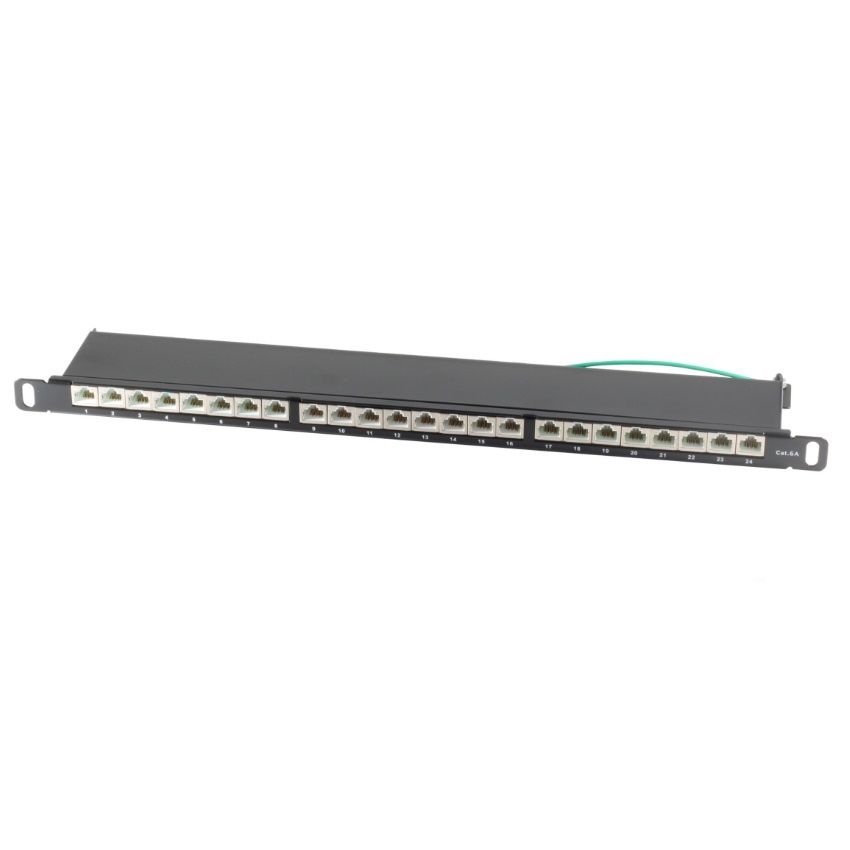 S-Impuls 19 inch patch panel | 24x RJ45 | CAT6a | STP | 0,5U | zwart