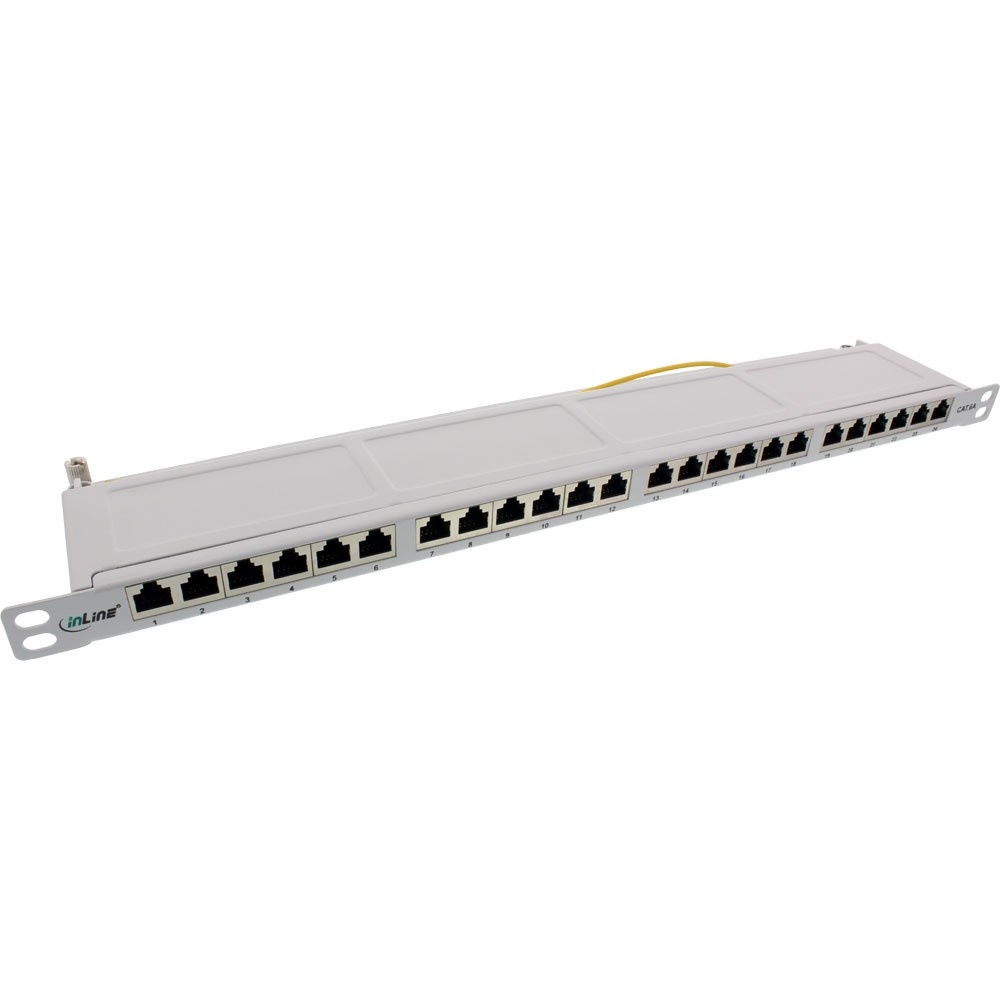 InLine 19 inch patch panel | 24x RJ45 | CAT6a | STP | 0,5U | grijs