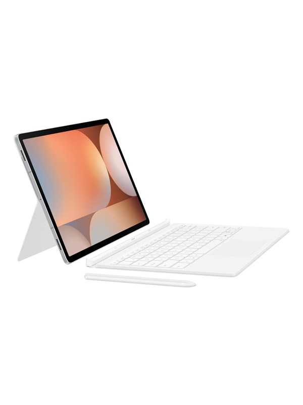 Samsung Galaxy Tab S10+ / Tab S9 FE+ / Tab S9+ - Book Cover Keyboard - White (English) - Keyboard and folio case - Wit