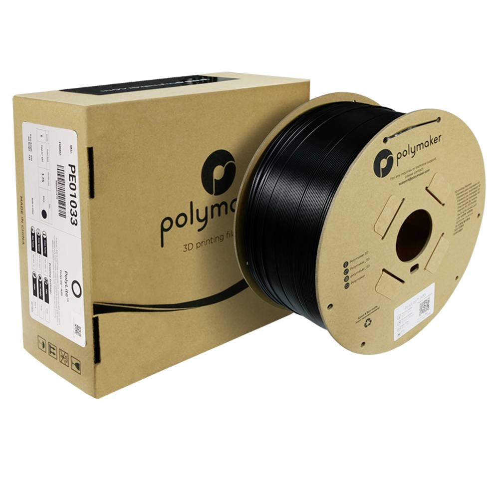 Polymaker PE01033 Filament ABS kunststof Hittebestendig, Slagvast, Geurarm 1.75 mm 3000 g Zwart PolyLite™ 1 stuk(s)