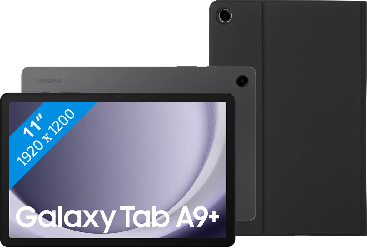 Samsung Galaxy Tab A9 Plus 11 inch 8GB/256GB Wifi Grijs + Book Case Zwart
