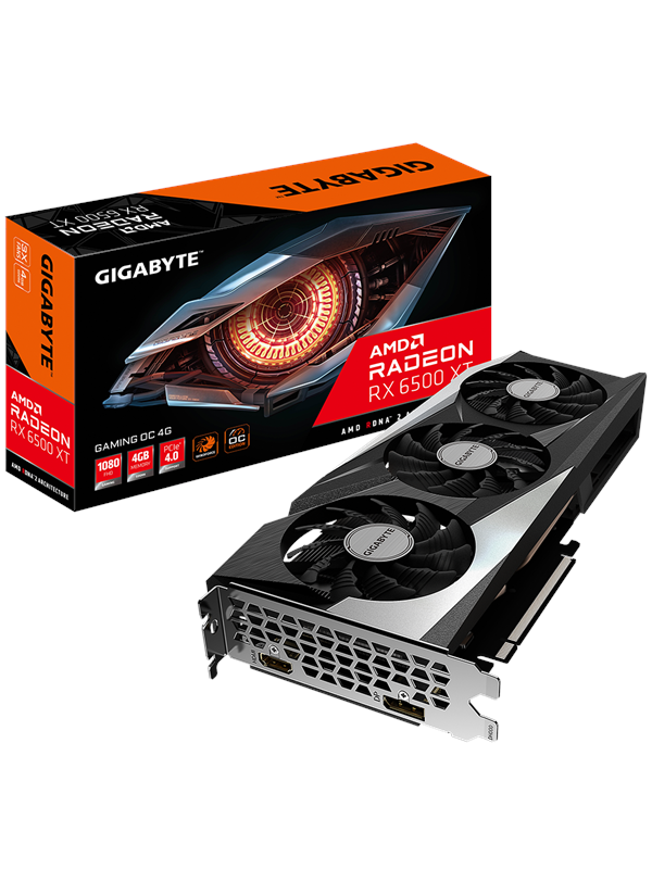 Gigabyte Radeon RX 6500 XT GAMING OC - 4GB GDDR6 RAM - Grafische kaarten