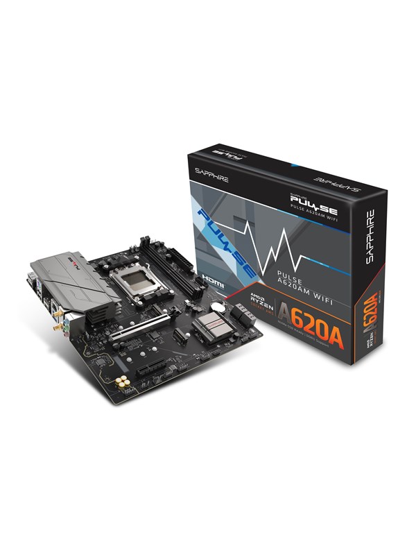 Sapphire PULSE A620AM Moederbord - AMD A620A - AMD AM5 socket - DDR5 RAM - Micro-ATX