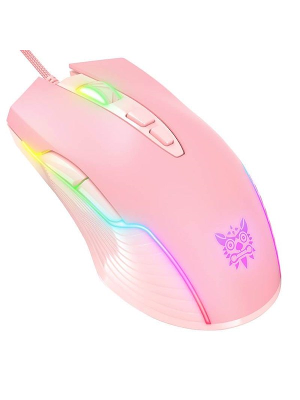 ONIKUMA CW905 Wired - Gaming muis - Optisch - 7 knoppen - Roze met RGB