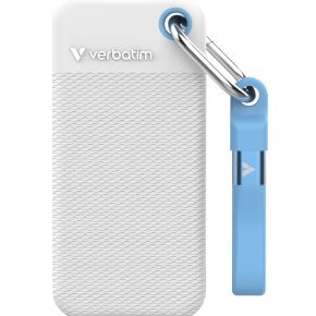 Verbatim Pocket SSD - Zomereditie Wit met 2 rubberen hoezen (wit & lichtblauw) - 1TB
