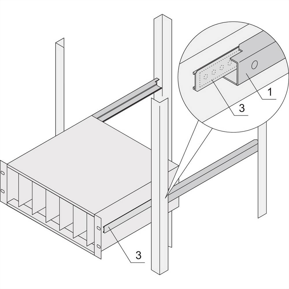 NVent SCHROFF 24562454 19 inch Rails voor patchkast