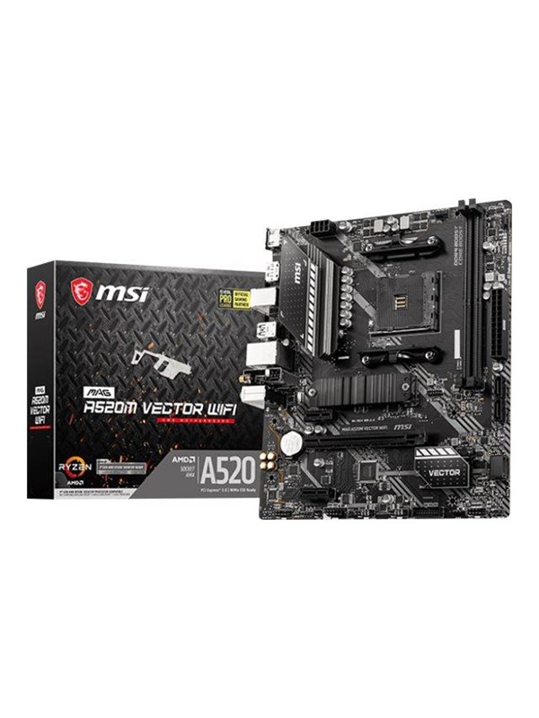 MSI MAG A520M VECTOR WIFI Moederbord - AMD A520 - AMD AM4 socket - DDR4 RAM - Micro-ATX