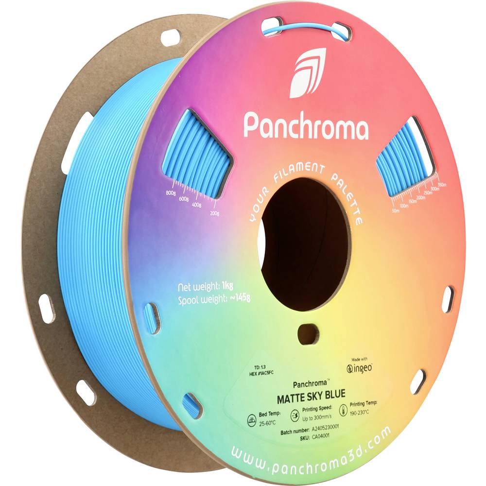 Polymaker CA04001 Panchroma™ Matte Filament PLA kunststof Mat, Gering kunststofgehalte 1.75 mm 1000 g Sky Blue, Blauw 1 stuk(s)