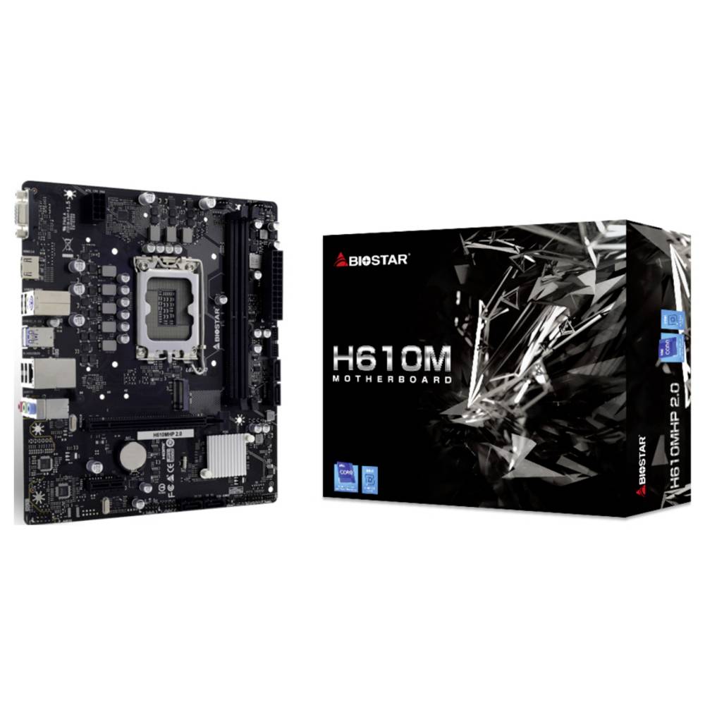 BioStar H610MHP 2.0 Moederbord Socket Intel 1700 Vormfactor Micro-ATX Moederbord chipset Intel H610