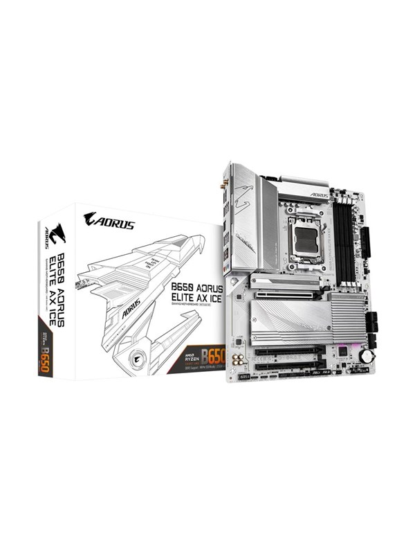 Gigabyte B650 AORUS ELITE AX ICE Moederbord - AMD B650 - AMD AM5 socket - DDR5 RAM - ATX