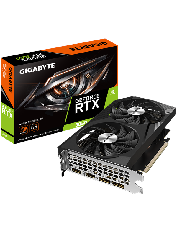 Gigabyte GeForce RTX 3050 WindForce V2 OC - 8GB GDDR6 RAM - Grafische kaarten