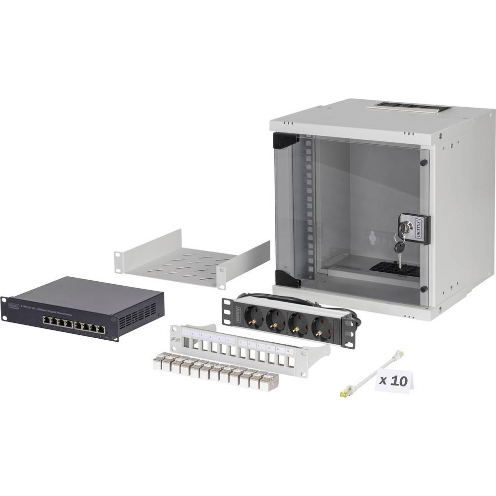 Digitus DN-49100-SET 10inch-patchkast 6 HE Grijs