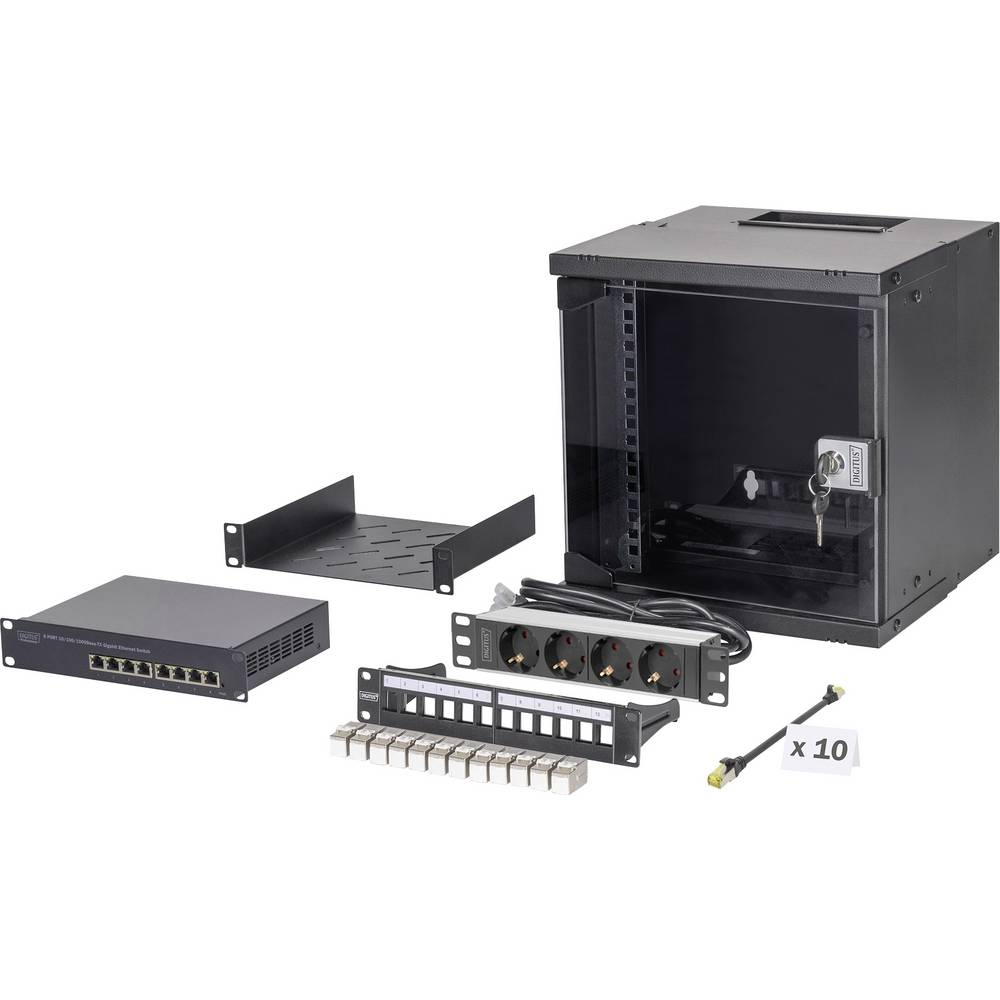 Digitus DN-49101-SET 10inch-patchkast 6 HE Zwart