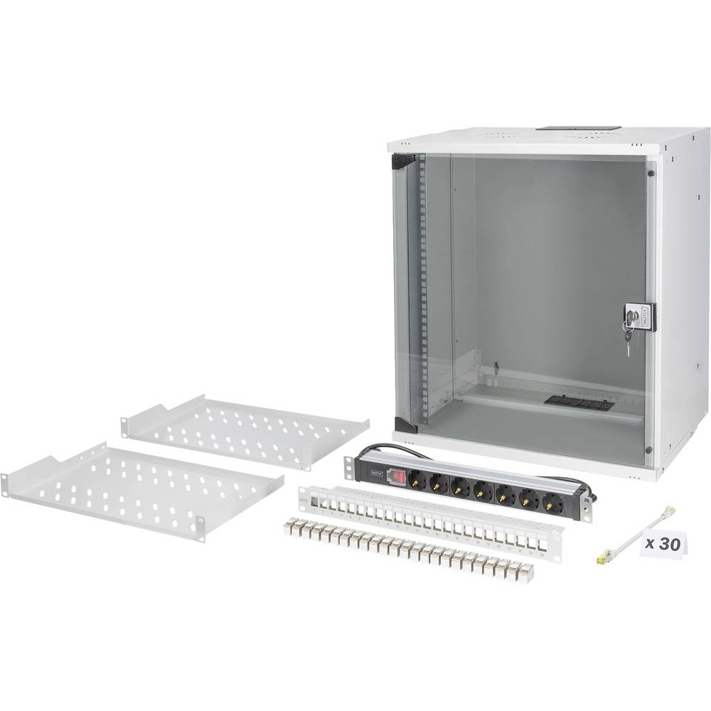 Digitus DN-49206-SET 19inch-patchkast 12 HE Grijs