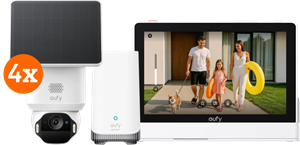 Eufy SoloCam E42 4-Pack + HomeBase 3 + Smart Display E10