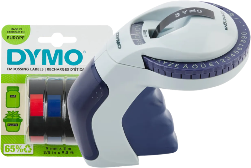 Dymo Omega Lettertang + 1 extra label