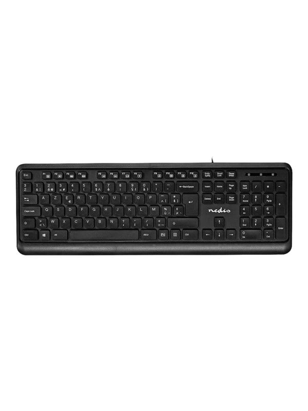 Nedis  keyboard - AZERTY - Belgium - black Input Device - Toetsenbord - Belgium - Zwart