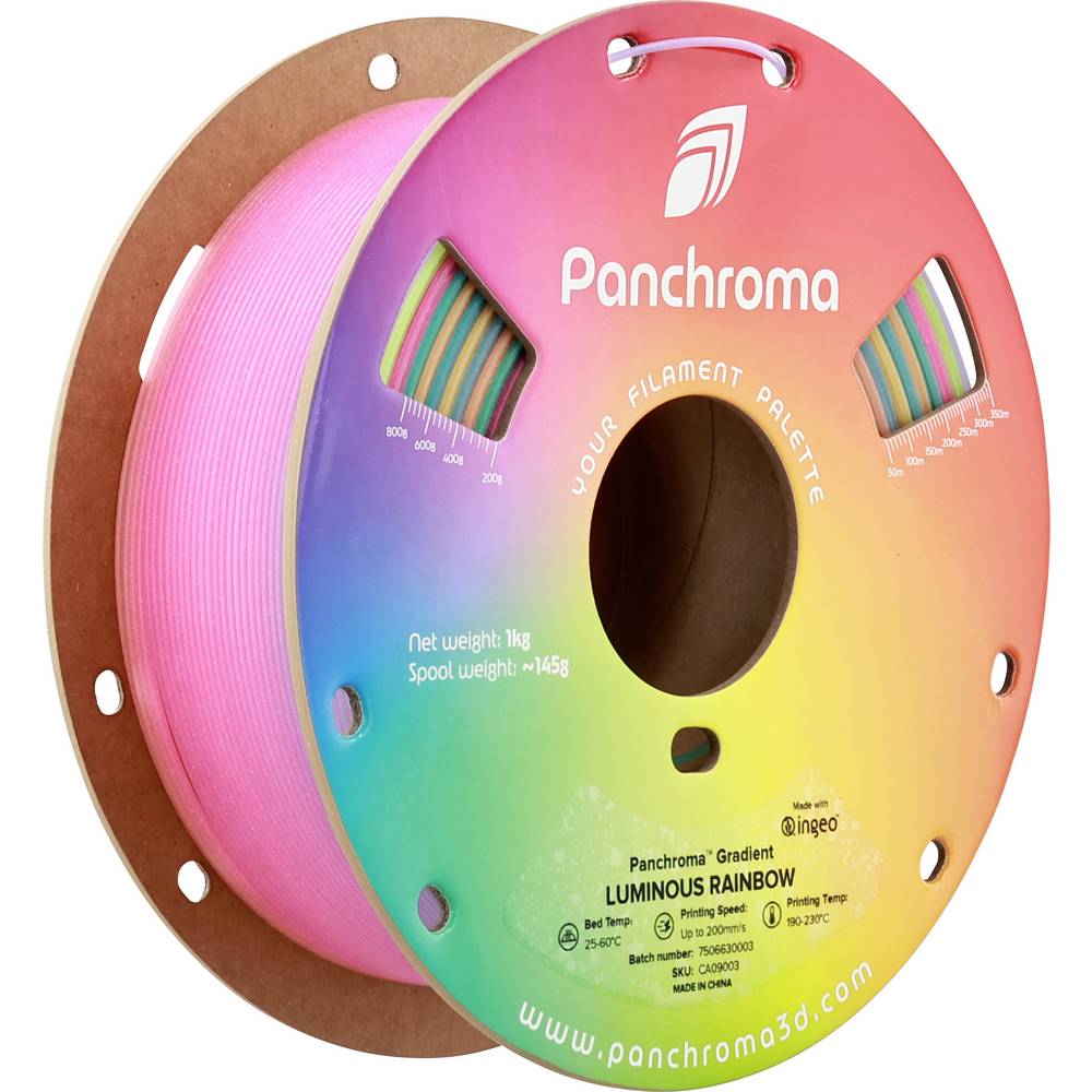 Polymaker CA09003 Panchroma™ Luminous Rainbow (nighcore magic filament) Filament Nalichtend, Meerkleurig 1.75 mm 1000 g Regenboog 1 stuk(s)