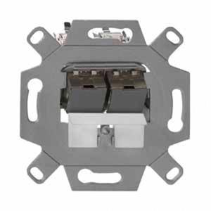 Rutenbeck UM-Cat.6A#139104031 Netwerkdoos Inbouw (in muur) Inzet met centraalstuk en frame Grijs