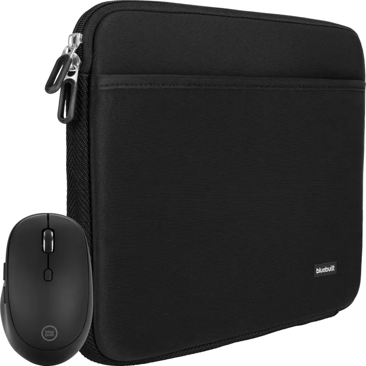 BlueBuilt Laptophoes 36 cm 15 inch M Zwart + Tradendum Muis