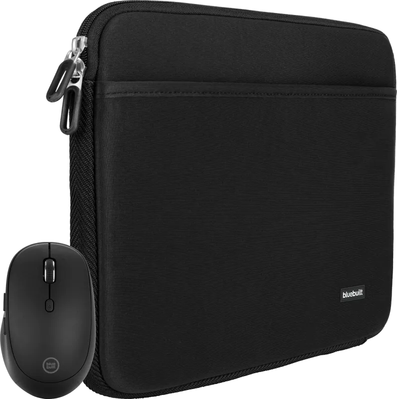 BlueBuilt Laptophoes 37 cm 15-16 inch S Zwart + Tradendum Muis