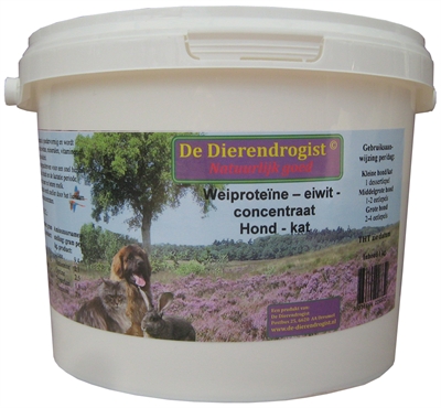 DIERENDROGIST wei proteine eiwit concentraat hond/kat