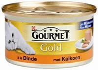 GOURMET Gold Mousse Kalkoen kattenvoer 1 tray (24 blikken)