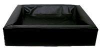 Bia bed 6 80 x 100 x 15 cm kunstleer hoes zwart