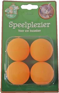 Kattenspeelgoed blisterpak a 4 stuks ping pong bal - Gebr de boon