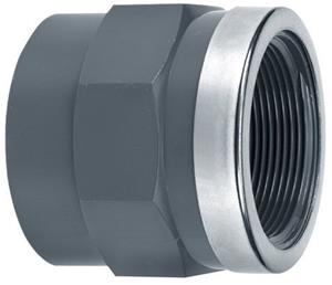 Schroefbus 75 x 2½" Lijm x Binnendraad met RVS Ring