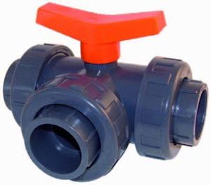 Effast Kogelkraan PVC 3-weg L-boring 63mm - Weerbestendig & Eenvoudige Lijmmontage