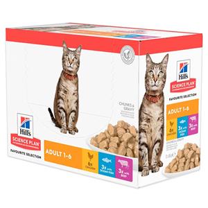 Hill's Science Plan - Feline Adult Favourite Selection 12 x 85 gr.