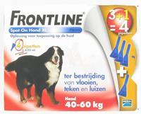 Frontline 3+1 pipet hond XL 40-60kg vlo en teek 4st
