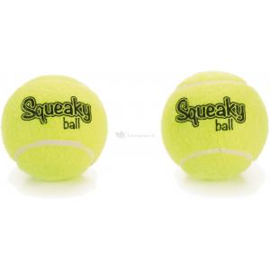 beeztees Tennisbal met pieper hondenspeeltje 2 stuks geel 8 cm