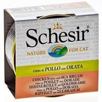 Schesir Kattenvoer Gekookte Kip en Zeebrasem 70 gr