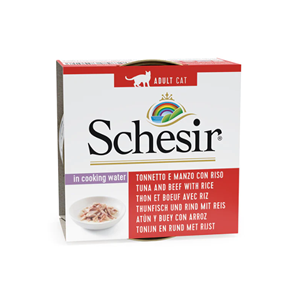 6x85g Natural met Rijst Tonijn & Rund met Rijst Schesir Kattenvoer