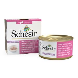 6x85g Natural met Rijst Kip & Rund met Rijst Schesir Kattenvoer