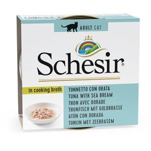 Schesir Kattenvoer Bouillon 70 gram Tonijn Dorade Kattenvoer